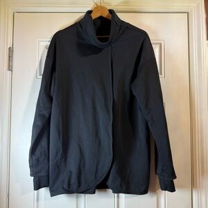 Nike Sweater Womens Medium Black Poncho Oversize Dri Fit Long Sleeve